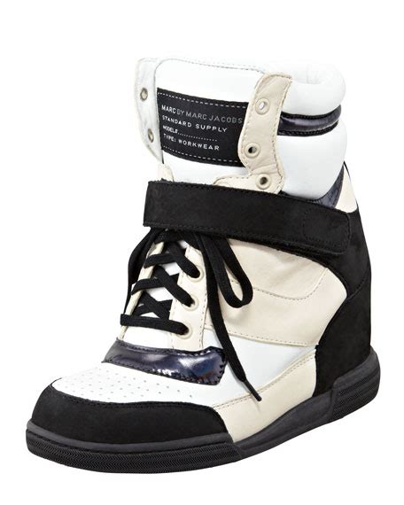 marc jacobs wedge sneakers replica|MARC by Marc Jacobs Internal Wedge Sneaker, Black/Oat.